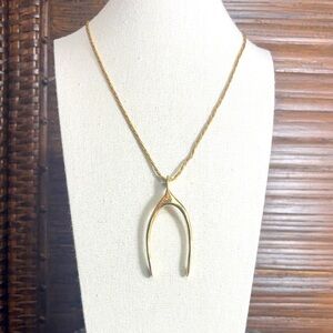 Cadoro Vintage Gold Tone Wishbone Necklace